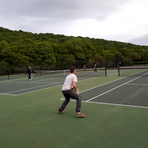 People on court